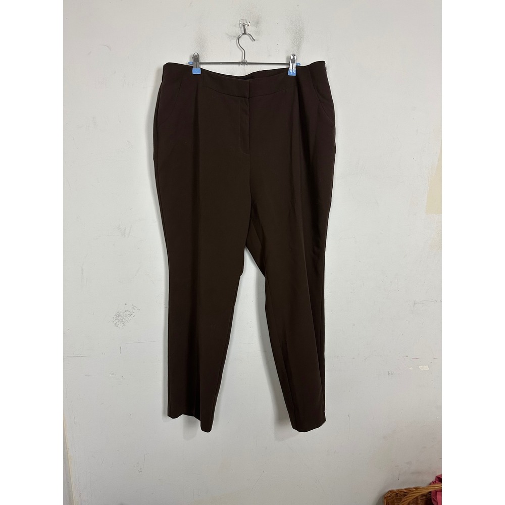 Chicos So Slimming Brown Trousers Womens 3.5 Short Stretch Dress Pants Pockets